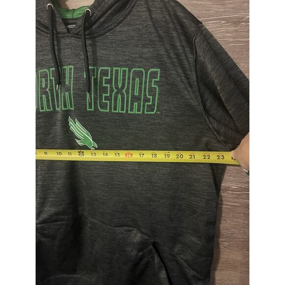 University of North Texas Mean Green Black Hoodie Size Large Colosseum Pockets - Picture 7 of 8